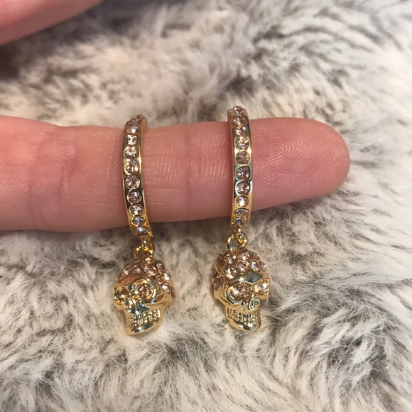 Alexander McQueen Jewelry - Alexander McQueen Swarovski Skull Hoop Earrings